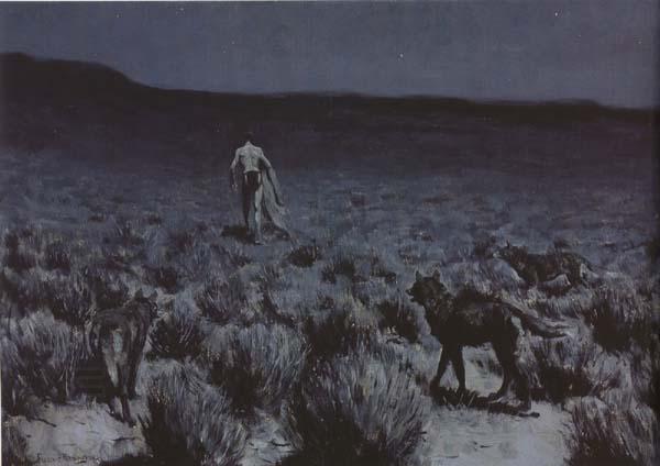 Frederic Remington Calling the Moose (mk43) oil painting picture